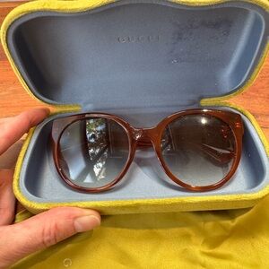 Gucci Brown Oversized Sunglasses with Gradient Lenses